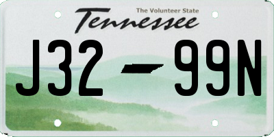 TN license plate J3299N