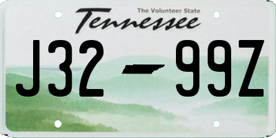 TN license plate J3299Z