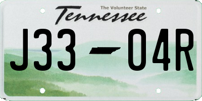 TN license plate J3304R