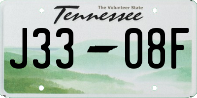 TN license plate J3308F