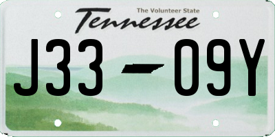 TN license plate J3309Y