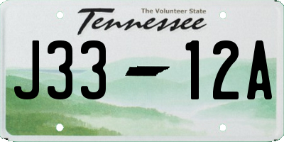 TN license plate J3312A