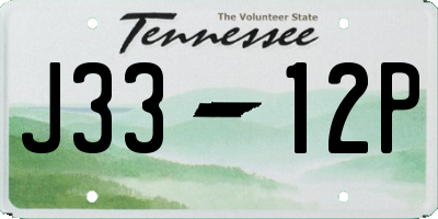 TN license plate J3312P