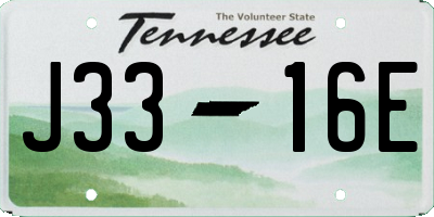 TN license plate J3316E
