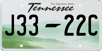 TN license plate J3322C