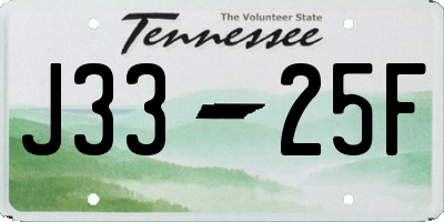 TN license plate J3325F