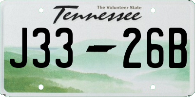 TN license plate J3326B