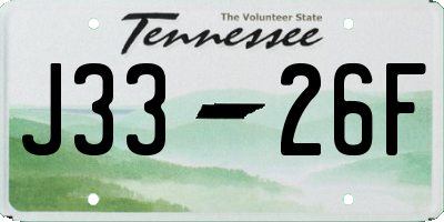 TN license plate J3326F