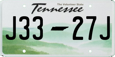 TN license plate J3327J