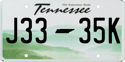 TN license plate J3335K
