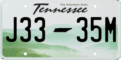 TN license plate J3335M