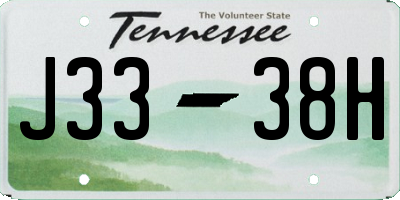 TN license plate J3338H