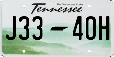 TN license plate J3340H
