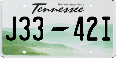 TN license plate J3342I