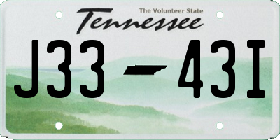 TN license plate J3343I