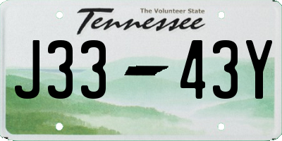TN license plate J3343Y
