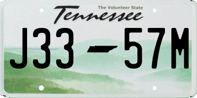 TN license plate J3357M