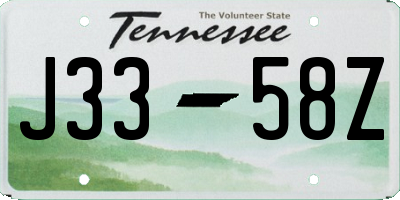 TN license plate J3358Z