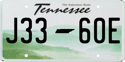 TN license plate J3360E