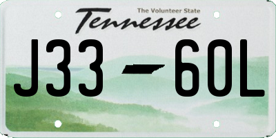 TN license plate J3360L