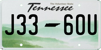 TN license plate J3360U