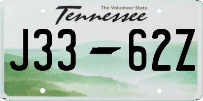 TN license plate J3362Z