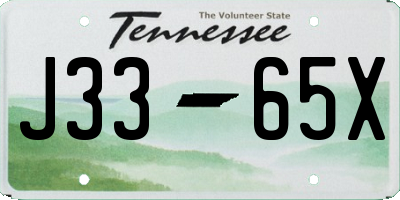 TN license plate J3365X