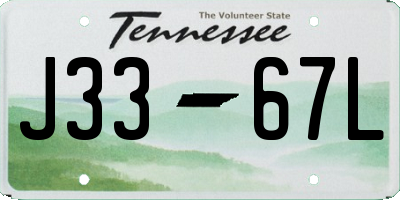 TN license plate J3367L
