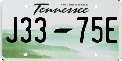 TN license plate J3375E