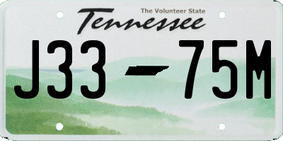 TN license plate J3375M