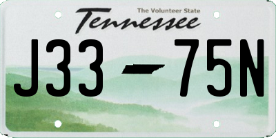 TN license plate J3375N