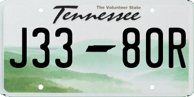 TN license plate J3380R