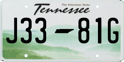 TN license plate J3381G