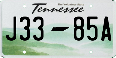 TN license plate J3385A