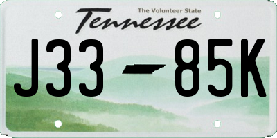 TN license plate J3385K