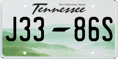 TN license plate J3386S