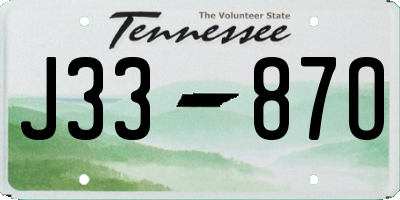TN license plate J3387O