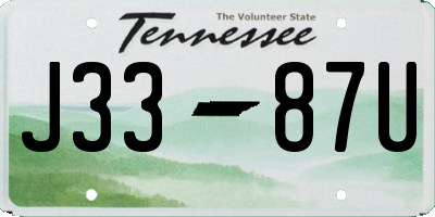 TN license plate J3387U