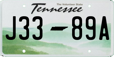 TN license plate J3389A