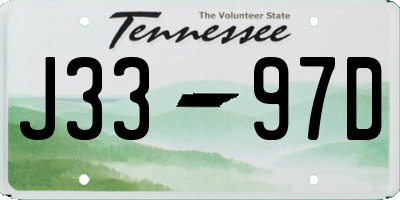 TN license plate J3397D