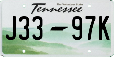 TN license plate J3397K