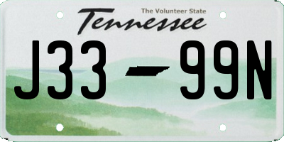 TN license plate J3399N
