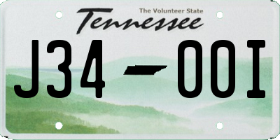 TN license plate J3400I