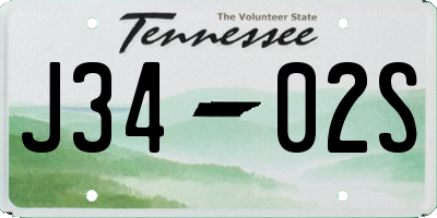 TN license plate J3402S