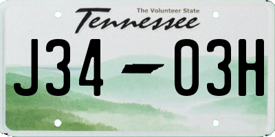 TN license plate J3403H