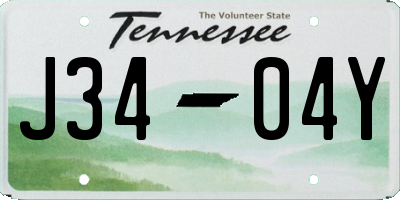 TN license plate J3404Y