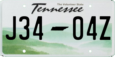 TN license plate J3404Z