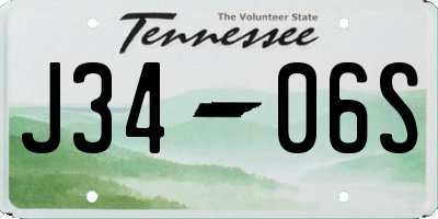 TN license plate J3406S