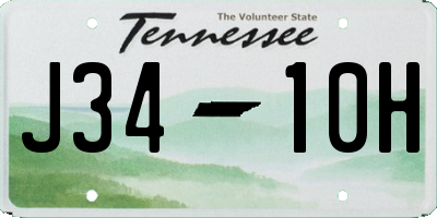 TN license plate J3410H