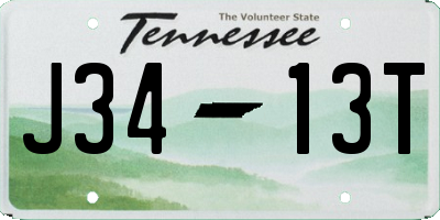 TN license plate J3413T
